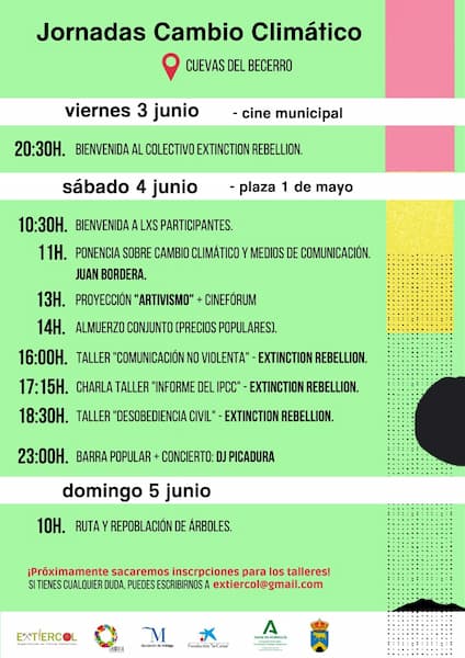 CAMBIO CLIMÁTICO EN ESCUELA AGROECOLOGÍA, GRUPO EXTIÉRCOL, SUMAR PARA MULTIPLICAR, AGENDA ECOSOCIAL MÁLAGA, 